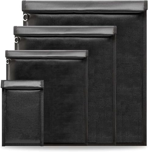 Faraday Bags, Waterproof Fireproof Money Bag for Cash (Black)