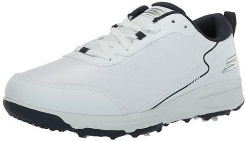 Skechers Torque Sport Fairway - Scarpe da Golf da Uomo, vestibilità Comoda, con Punte, Bianco/Blu Navy, 12 Wide