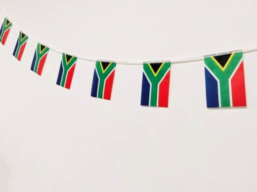 Südafrikanische Flagge, 40 Stück, Südafrika-Flagge, Südafrika-Girlande, 11,4 m, Südafrika, Nationalflagge, europäische Flaggen, 14 x 21 cm für Bar-Dekorationen