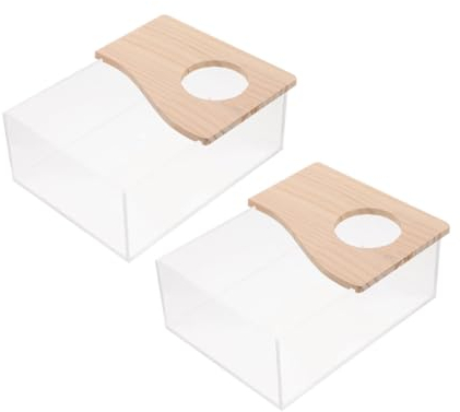 2Pcs hamster sandbox gerbil bath bowl hamster sand bathroom hamster cage accessories clear tub small chinchilla bathtub small hamster Multifunction Acrylic