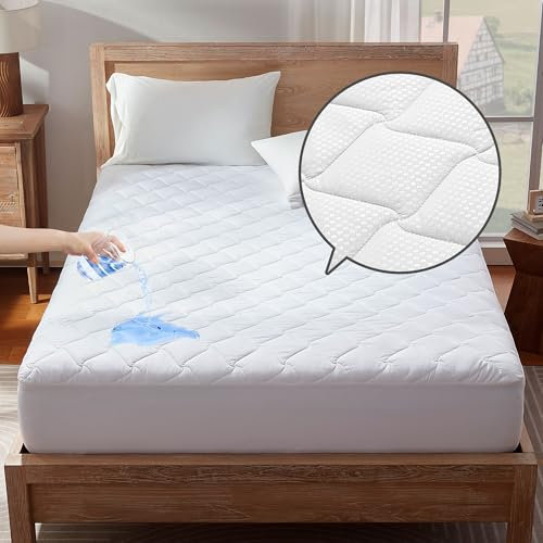 SONIVE Bezug Dünn Matratzenschoner 140x200 cm Wasserdicht,Oeko-TEX Zertifiziert Matratzenauflage Atmungsaktive, Weicher Matratzen Topper,Matratzenschutz, Weiß