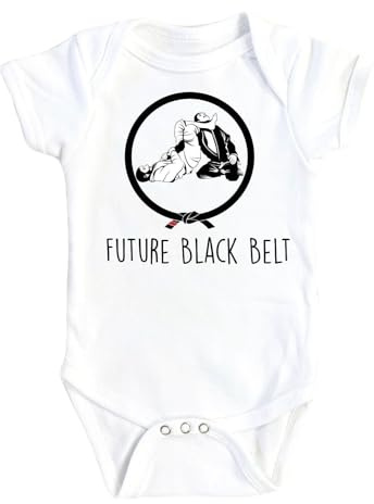 NOFO VIBES Jiu Jitsu Circle Belt - Baby Boy Girl Clothes Infant Bodysuit Funny Cute Newborn (Size: 18M Natural Short Sleeve Bodysuit)