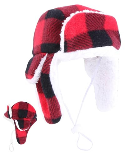 Cappello per cani rosso – Elegante cappello invernale per cani cappello per cani rosso morbido | Cappello invernale per animali domestici berretto per cani comodo cappello per cani cappello di ani