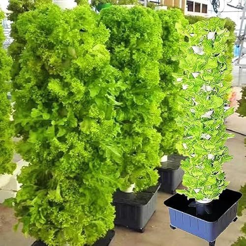 PTSZNGS Kit de Tour hydroponique à 15 Niveaux et 45 Trous, système de Culture hydroponique, Culture sans Sol, kit de Culture aéroponique, Tour de système de Culture, système de Culture en intérieur