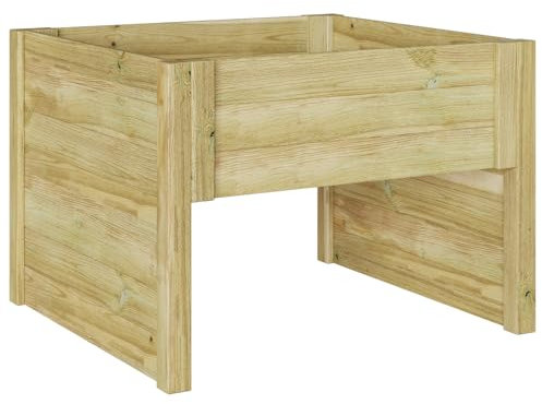 vidaXL Garage pour Tondeuse à Gazon Marron 79 x 73 x 56 cm, Abri de Jardin, Rangement pour Tondeuse, Garage en Bois, Accessoires extérieurs, Protection Robot, Style Rustique