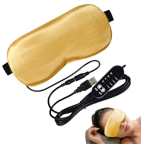 Máscara térmica para ojos – Masajeador relajante de ojos | Compresa terapéutica cálida para ojos | Máscara térmica inalámbrica adecuada para ojos secos, ayuda para dormir, viajes, fatiga, de la