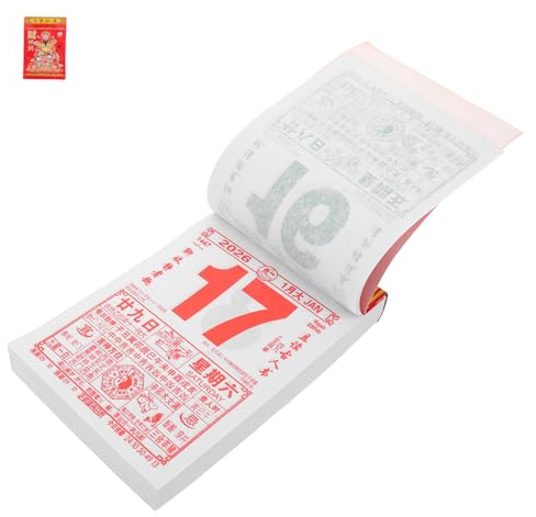 SHINEOFI Tearable Chinese Hanging Calendar Traditional Feng Shui Horse Year Planner for Home Office Decor Daily Rituals with Lunar Phases Auspicious Dates Versatile Yearly Calendar