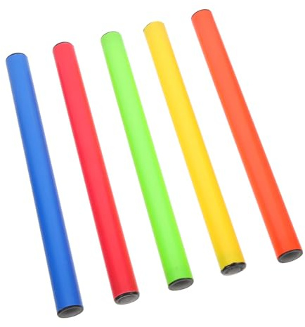 Toyvian 5 Pezzi Bastoni Staffetta Leggeri per Gare Scolastiche Resistenti e Antiscivolo per Corsa Staffetta e Competizioni Atletiche
