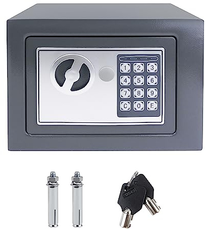 ZBZFGE Säkerhetsbox för hemmet, elektroniskt säkerhetsskåp med digital knappsats och nödnyckel/vit/4,6L