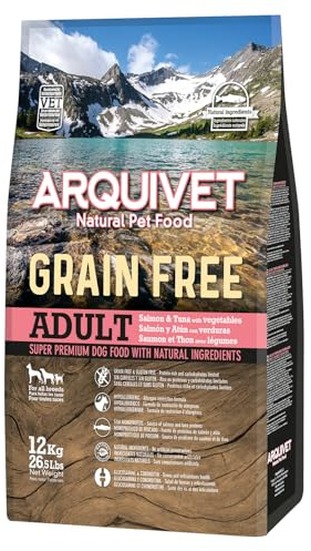 ARQUIVET - GRAIN FREE - Crocchette per cani adulti - Salmone e tonno - 12 kg
