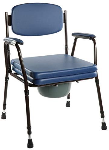 OrtoPrime WC-Stuhl, gepolstert, tragbar, verstellbar, tragbar, mit Bidet zum Anklippen, Badezimmerstuhl für ältere Menschen, Geriatrischer Badezimmerstuhl, komfortabel und strapazierfähig