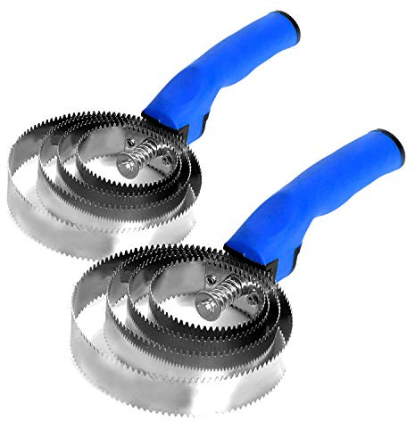 2 pack Reversible Stainless Steel Curry Comb with Soft Touch Grip