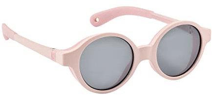 BÉABA, Sonnenbrille für Babys von 9 bis 24 Monaten, 100% UV-Schutz – KAT. 3, Seitenschutz, optimaler Komfort, um 360° verstellbare Bügel, Bonbonrosa