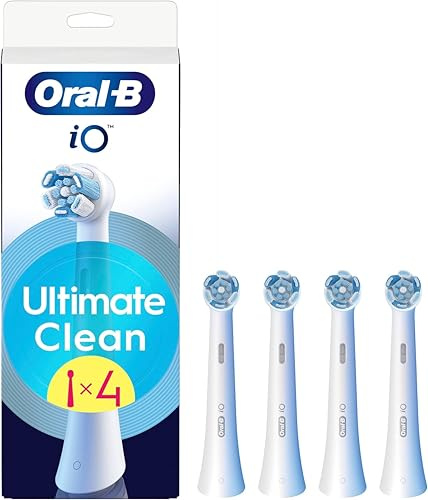 Oral-B iO Series Ultimate Clean Replacement Brush Heads, 4 Count - Original Round Head, Crisscross Bristles, Deep Cleaning, Plaque Removal, Long-Lasting Use, Compatible with Oral-B iO Toothbrushes