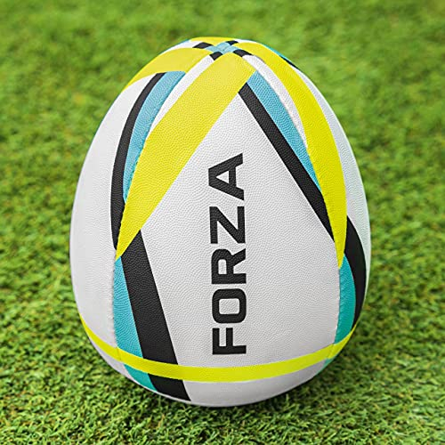 FORZA Rebounder Rugby Trainingsball - Größe 4 Rugby Ball | Verbessen Sie Ihre Reaktionszeiten, Reflexe und Passgenauigkeit | Halb Rugby Ball | Rugby Training Ausrüstung (Größe 4)