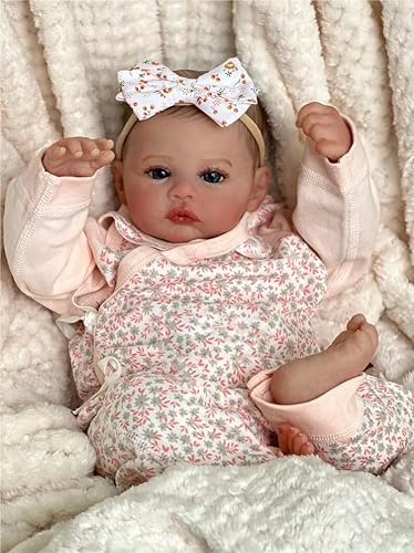 Zero Pam Reborn Baby Mädchen 48CM Lebensechte Puppe Babypuppe Wie Echtes Baby Puppe Newborn Puppe Mit Weichem Körper