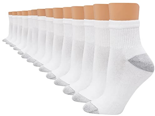 Hanes Womens Value Pack, Ankle Soft Moisture-wicking Socks, Available In 10 And 14-packs, White - 14 Pack, 5-9 US