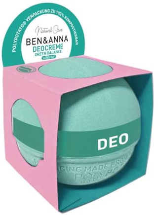 BEN & ANNA Deodorantkräm polypotato – naturlig deodorant för män och kvinnor – deodorant kräm mot stark svettning – vegansk och naturkosmetik – fast deodorant utan aluminium – förpackning av