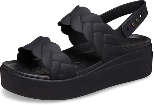 Crocs Herren Brooklyn Woven Upper LW Sandalen, Black/Black, 34/35 EU