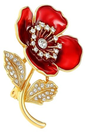 Poppy Badges and Pins 2025: Enamel Poppy Pin Badge, Red Poppy Badge, Remembrance Pin Badges 2025 Veterans Memorial Gifts