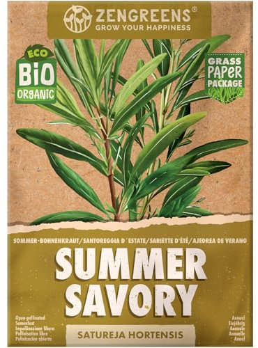 ZenGreens® – Graines de sariette d'été bio - Graines d'herbes aromatiques à cultiver facilement au jardin, sur le balcon ou en cuisine – parfaites pour débutants - Sarriette