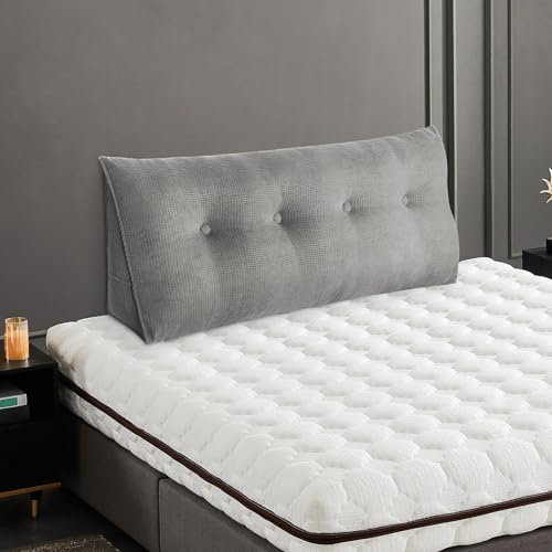 MANGGUO Cojín de cabecera Triangular para Reposo en Cama con Funda extraíble Cojín de Lectura para posicionamiento del Respaldo – Cojín de Lectura para Sentarse en la Cama
