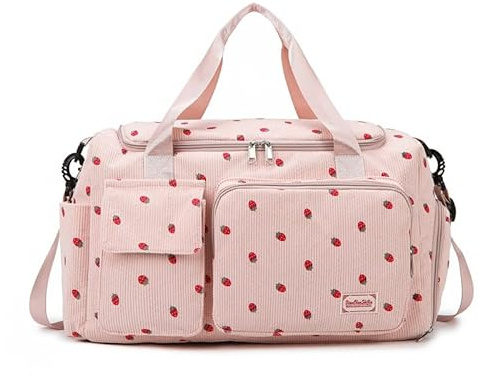 Weekender Duffel Sport Gym Bag Übernachtung Reise Seesack mit Schuhfach Nassfach, K4-Pink