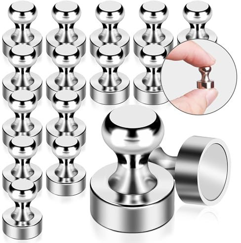 Starke Neodym Magnete 16 Stück Kleine Push-Pin Magnete für Magnettafel Kühlschrank Whiteboard Pinnwand Selbstklebend Mini Magneten Stark für Büro Schule Zuhause