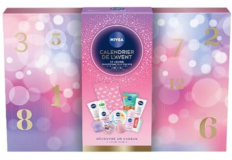 NIVEA - Adventskalender Jugend Edition 2025 – Schönheitsgeschenkset – Pflege Gesicht, Körper & Lippen + Zubehör – 12 Überraschungsfenster – 1 Stück
