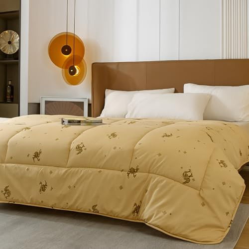 Moja Devica Edredón de pelo de camello, 100% pelo de camello, para todo el año, tamaño queen, 200 x 230 cm, 4 kg, 1000 g/m²
