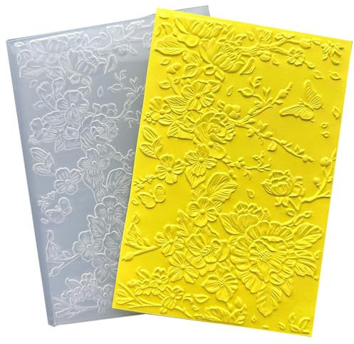 arriettycraft 3D Plastic Embossing Folders for Card Making 3 d Cherry Flowers Texture Embossing Folder for Scrapbooking Paper Crafting Home Decoration