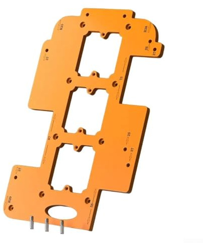 Besttoolifes Gabarit de découpe avec plusieurs trous de positionnement pour une découpe précise des trous de prise de courant, conçu pour une installation de poignée intégrée de porte d'armoire (70 x