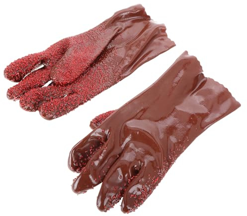 DEARMAMY Guanti da Pulizia in PVC Antiscivolo Resistenti all'Abrasione Impermeabili e Riutilizzabili Guanti Ergonomici per Lavare i Piatti e Pulizia Scarichi Adatti per Uso Domestico e
