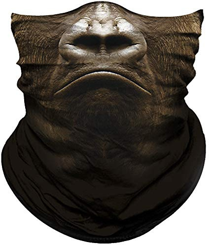 Obacle Animal Half Face Mask Sun Dust Wind Protection Breathable Seamless Face Mask for Men Women, Lightweight Thin Neck Gaiter for Outdoor Sports Gifts (Orangutan Bitter Face)