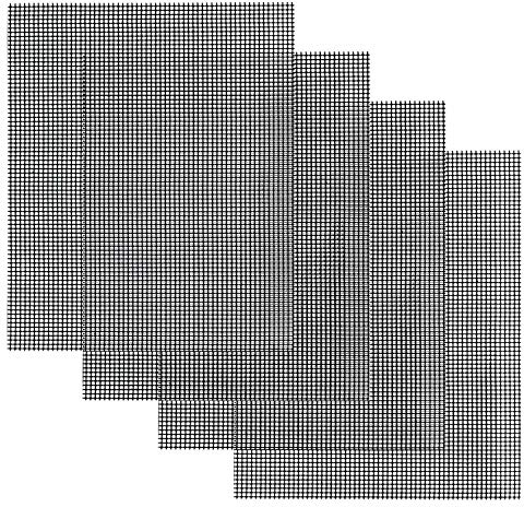 Byou Grillmatte, antihaftbeschichtet, wiederverwendbar und robust, Netz für Holzkohle, Gas, Elektrogrill, für Gemüse, Obst, Meer, Eier, 4 Packungen