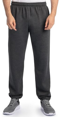 Fruit of the Loom Men's Eversoft Fleece Sweatpants Track Pants, Mottled Black, XXL
