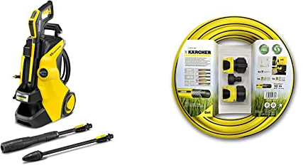 Kärcher Nettoyeur Haute Pression K 5 Power Control: Support Intelligent par Une App - pour Les tâches de Nettoyage Multiples Jaune/Noir & Set de raccordement pour nettoyeurs Haute Pression