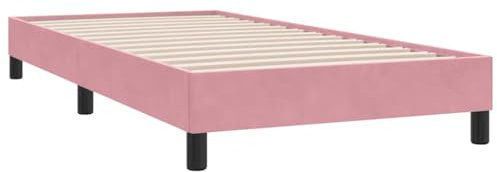 vidaXL Resårsäng utan madrass rosa 80x210 cm sammet