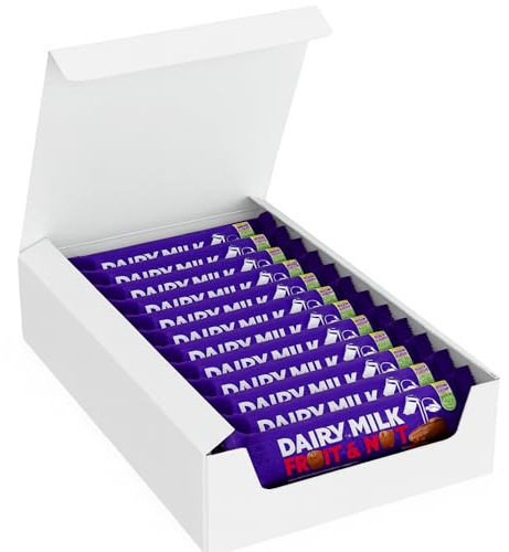 Dairy Milk Chocolate Bars Bulk Buy for Party Bag Filler, Halloween Trick or Treat, Christmas Stocking Stuffer, Kids Birthday Favor (24 Pack, Fruit&Nut)