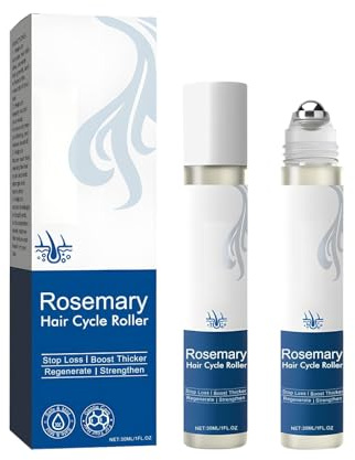 2 stycken Rosemary Hair Growth Roll-on Serum, stärkande roll-on-serum med närande verkan för att främja hårväxt, hjälper till att förtjocka och täta fint hår, 04