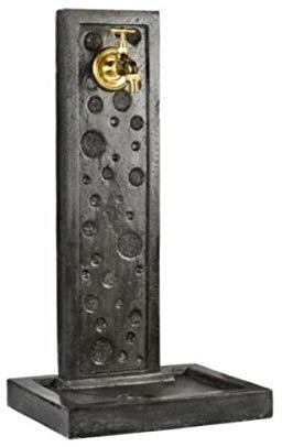 GRANDON Fontaine Murale Bubble, 70 cm de Hauteur, Couleur Ardoise, en Pierre reconstituée