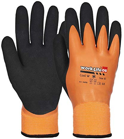 WorkLife OS Arbeitshandschuhe Winter komplett gefüttert, Thermo wasserdicht Gr. 8-12 (Größe 11/XXL)