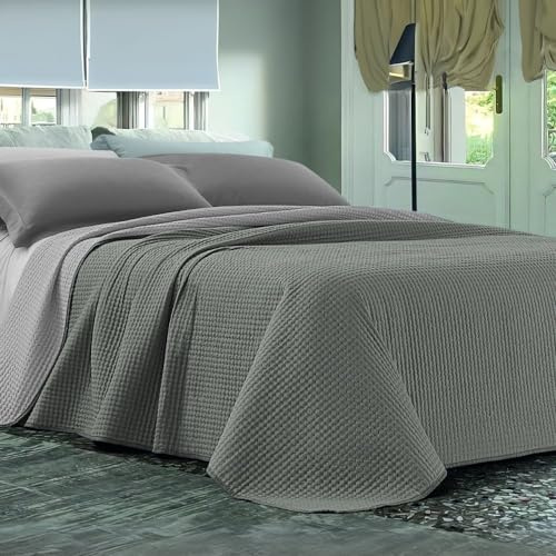 L'ANTICO ARCOLAIO - Copriletto Singolo (80 gr/m2) Trapunta Estiva Letto Singolo, Primaverile Leggera in Microfibra, Trapuntino Primaverile Double Face 100% Made in Italy