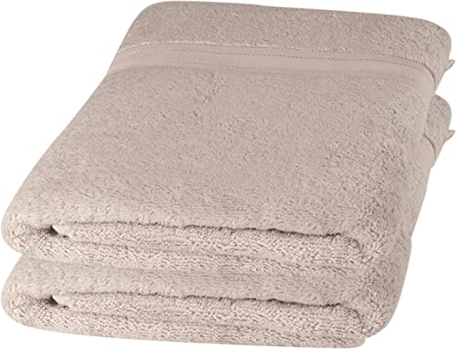 gigando Bambus Luxus Badetuch und Duschtuch (70 x 140 cm) aus Bambus-Viskose und Baumwolle, unvergleichlich weich und sanft auf der Haut, saugstark und schnell trocknend, 2 Stück, hellgrau