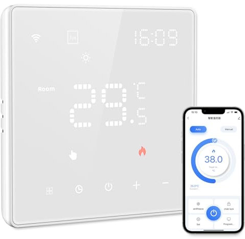 AVATTO Thermostat Für Wasser Fußbodenheizung und Gasboiler，Smart WiFi Thermostat Programmierbar Raumthermostat Unterstützen Alexa, Google Home Sprachsteuerung und Smart Life App Fernbedienung