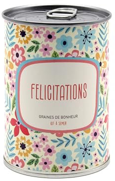 Mauvaises Graines - Kit de Plantes à Semer en Boîte - Cadeau de Félicitation Cadeau Original Amis Famille Fêtes - Ultra Simple à Utiliser - 100% Fabriqué en France (Félicitation)