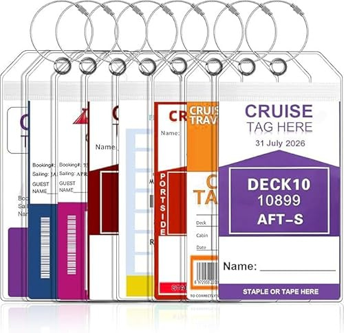 8-Pack Cruise Luggage Tag Holder, Cruise Luggage Tag Holder can be Used for 2025Carnival, NCL, MSC Cruises, and Princess Ships Offer