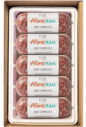 RAW DIRECT Prime Raw Frozen BARF Dog Food – 454g Rolls | 20 or 30 Rolls Pack | Premium Natural Barf Diet | High-Protein, Grain-Free & Nutrient-Rich (10, Beef Complete)