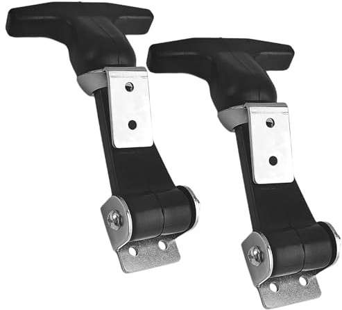 Confezione da 2 Fibbia Della Scatola Del Cofano, Assorbimento Degli Urti Elastico, Fibbia Flessibile Con Impugnatura a T, Adatta Per Cassette Degli Attrezzi, Carrelli, Motori di Veicoli (nero)