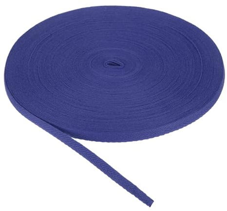 PATIKIL Cinta De Algodón Espiga 6mm 23m Cinta De Algodón Cinta Sesgada Ribete De Tela Espiga Para Coser Envoltura De Regalo Azul Oscuro